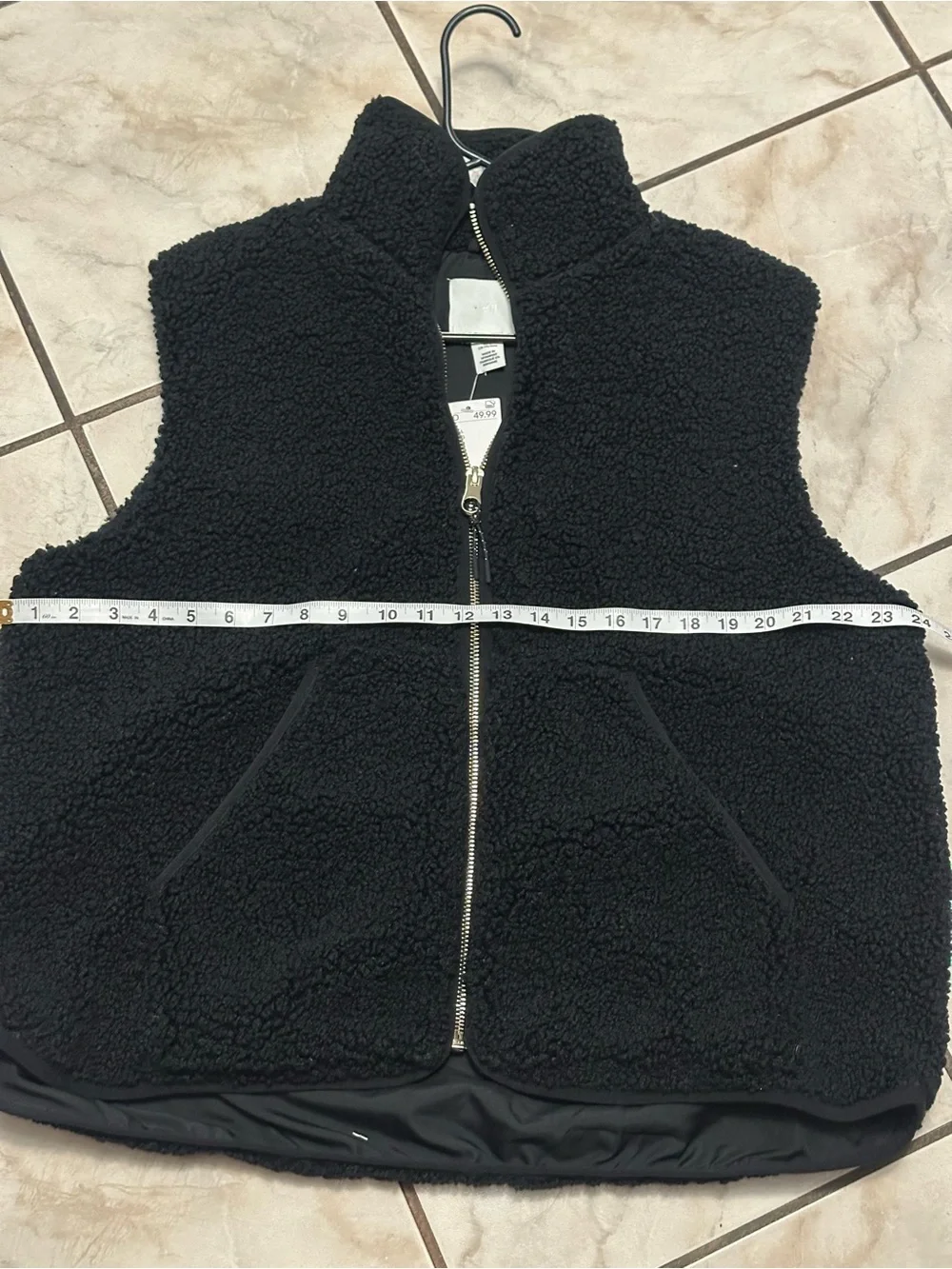 H&M Black Sherpa Zip Vest